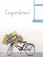 Load image into Gallery viewer, Congratulations Bicycle Greeting Card