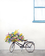 Load image into Gallery viewer, Bicycle + Flowers Art Print