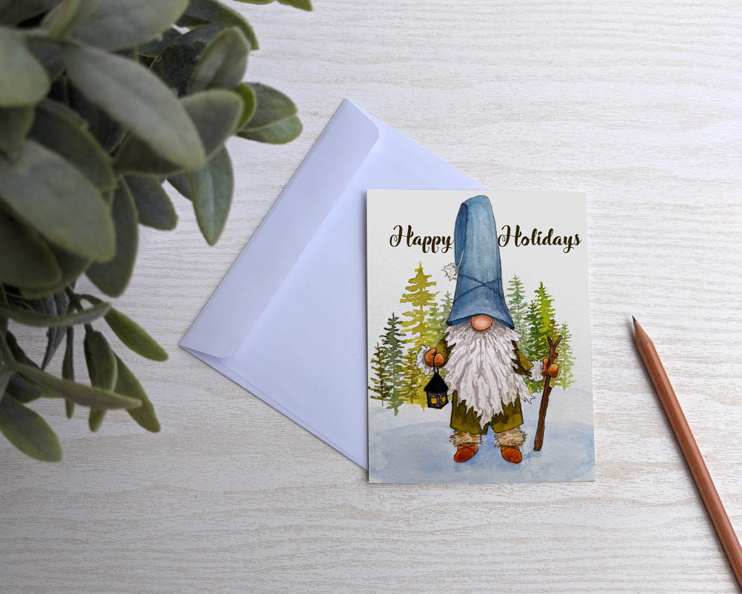 Forest Gnome Christmas Card