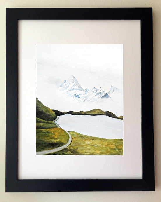 Cloudy Lake Art Print