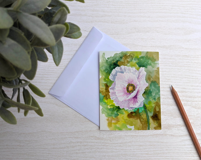 Poppy on Green Greeting Card