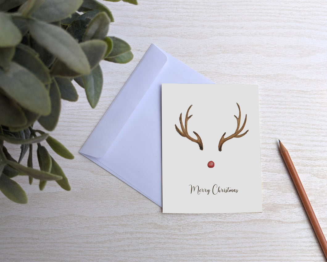 Minimalist Rudolf Christmas Card